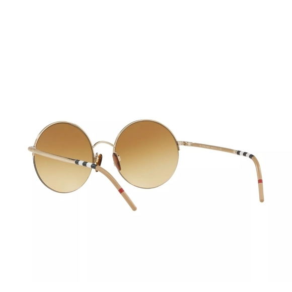 Burberry Round Gold Sunglasses - Picture 4 of 7
